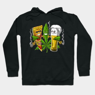 Weed Beer and Pizza Stoners Hoodie